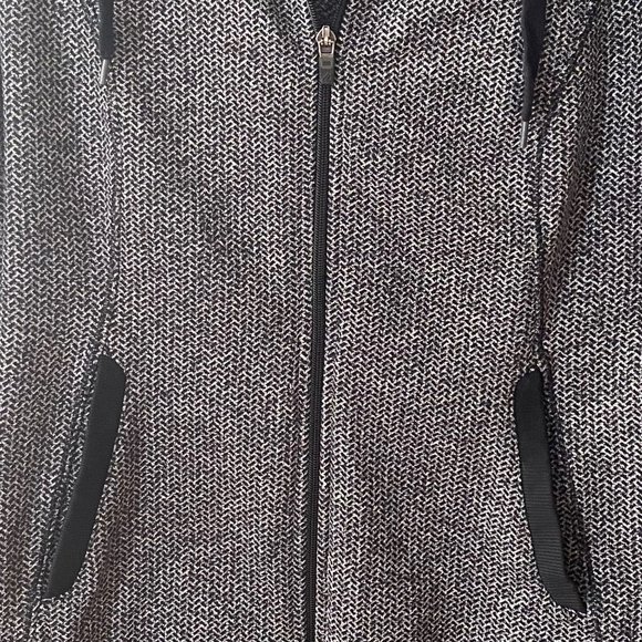 Womens Eddie Bauer Tech Jacket Hoodie Black Gray Houndstooth Pattern, Sz L, NWOT - Picture 5 of 7